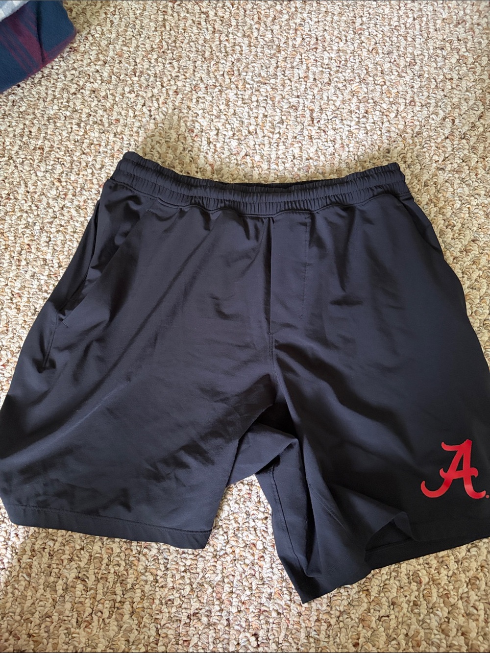 lululemon athletica Black Athletic Shorts with Red Accent